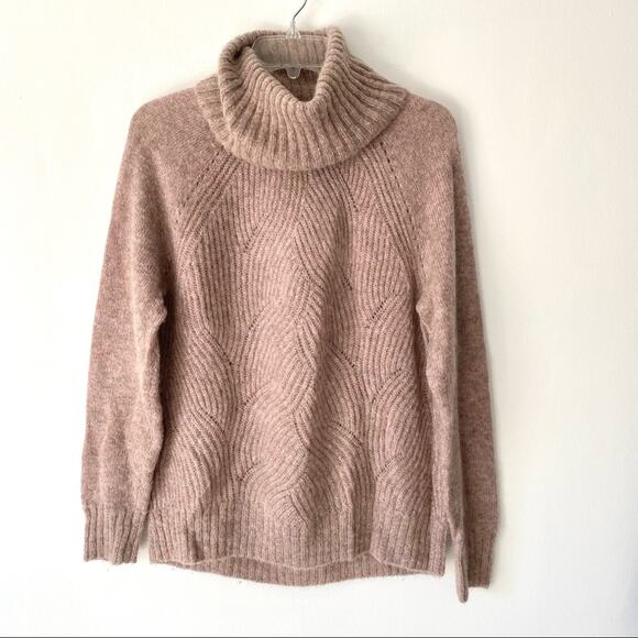 Rebecca Taylor Cowl Neck Mohair Alpaca Dusty Rode Sweater Medium - Picture 1 of 8